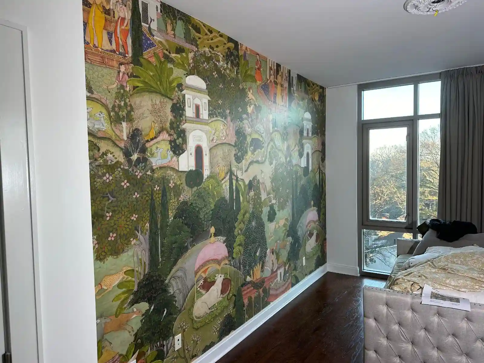 Modern wallpaper interior in Houston home