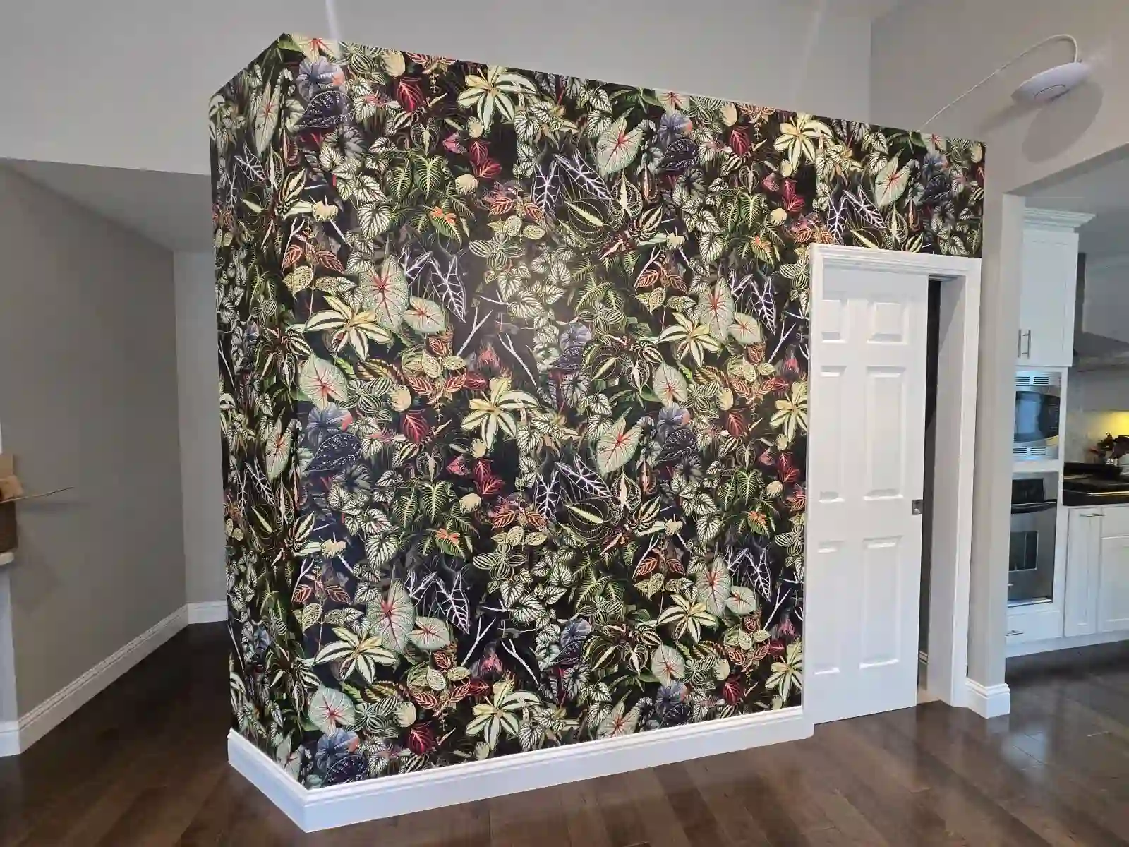 Residential wallpaper installation in a Houston living room in Houston